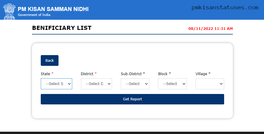 pm kisan status check 2021 list name